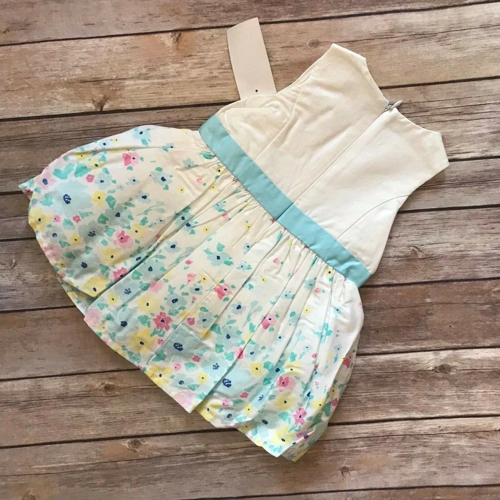 OshKosh b'Gosh Girls Dress Size‎ 9 Mo Easter Dress Floral Bloomers Blue Yellow